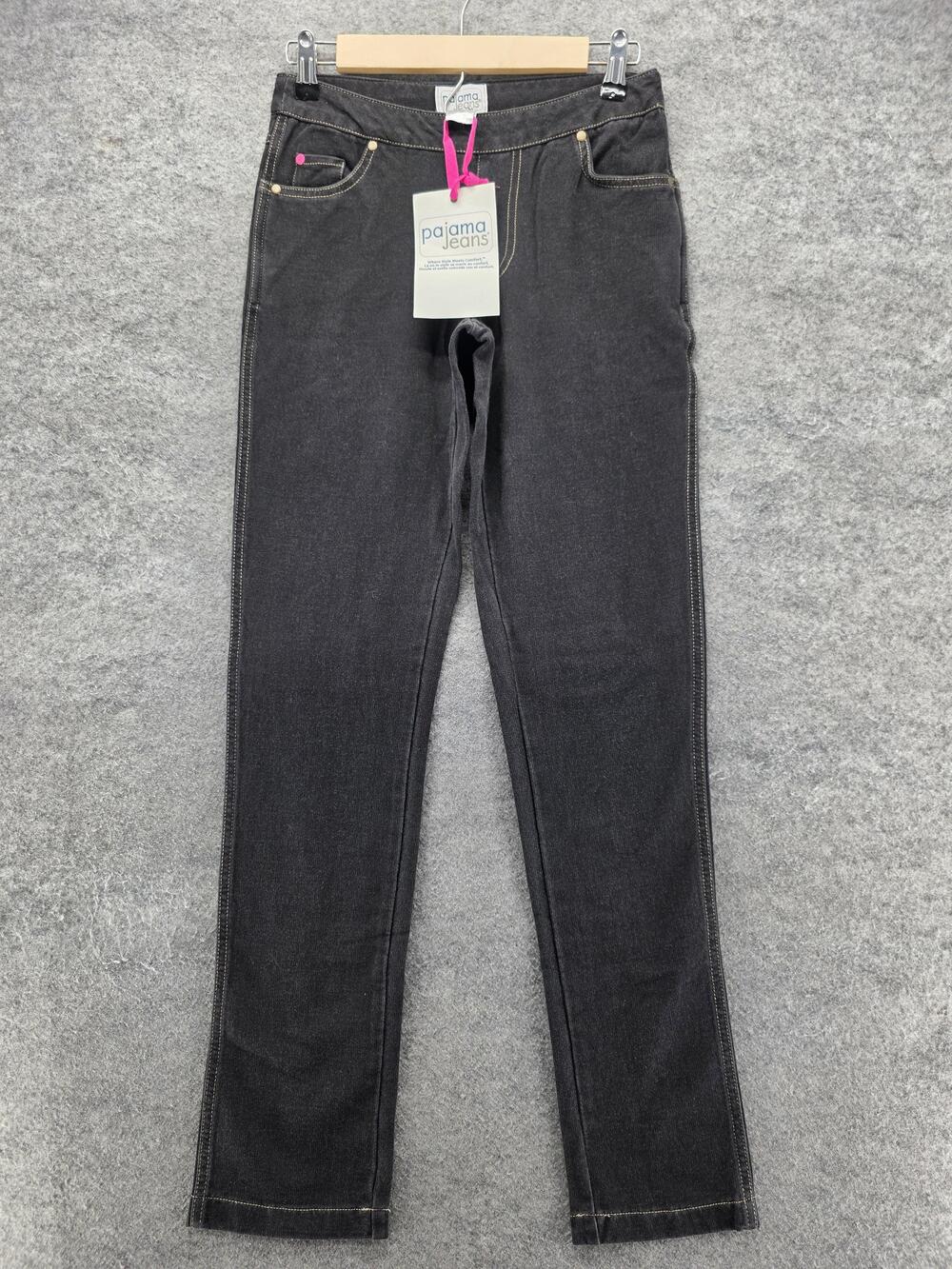 Pajama Jeans Jeans Womens M Gray Straight Mid Rise Stretch Denim 32 Inseam